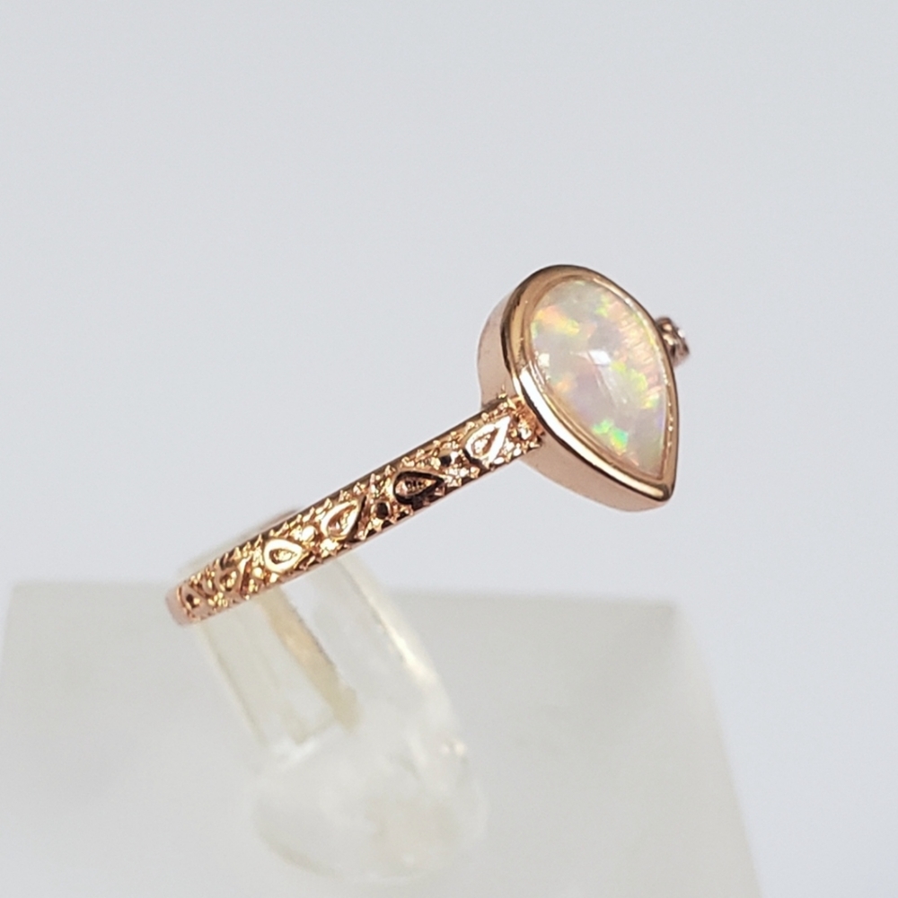 18k Over Sterling Opal Ring - Picture 2 of 8